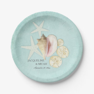 Beach Zee Ocean Shore Zeester Shell Wedding Party Papieren Bordje
