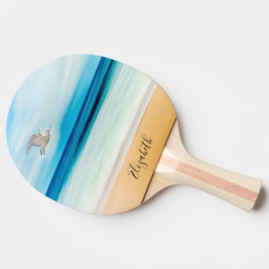 Beach zee Ocean zomer monogram name Tafeltennisbatje (Zijkant)