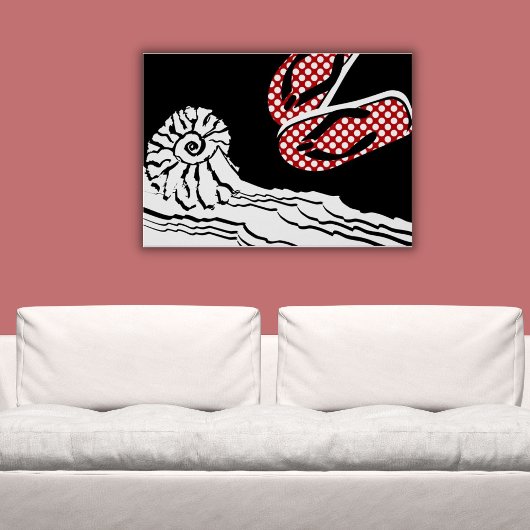 Beach Zee & Polka Dot Teenslippers Bathroom Poster