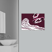 Beach Zee Roze Paarse platter Teenslippers Poster