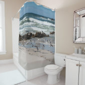 Beach Zee Sand Birds Gulls Paradise Landscape Douchegordijn (In situ)