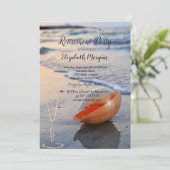 Beach Zee Seashell Wijnglas Pensioen Kaart (Staand voorkant)