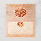 Beach Zee Shell Elegant Wedding Verloving Event Plaatskaartje (Buitenkant ongevouwen)