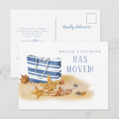 Beach Zee Shell Moving Notice Aankondigingskaart (Voorkant / Achterkant)