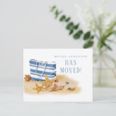 Beach Zee Shell Moving Notice Aankondigingskaart (Staand voorkant)