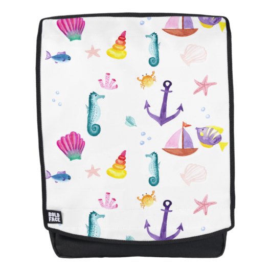 Beach Zee Side Summer Fun Novelty Rugtassen (Voorkant)