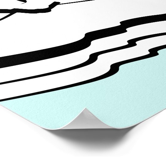 Beach Zee & Turquoise Polka Dot Glasses Bathroom Poster (Hoek)