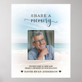 Beach Zee Uitzicht Begrafenis Deel een Geheugenbor Poster