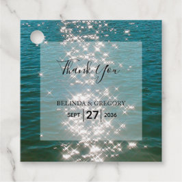Beach Zee Water Sparkles Weddenschap Gift Bedankjes Labels