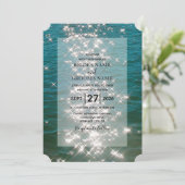 Beach Zee Water Sparkles Wedding Invitting Kaart (Staand voorkant)