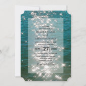 Beach Zee Water Sparkles Wedding Invitting Kaart (Voorkant)