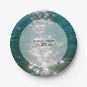 Beach Zee Water Sparkles Weduwen Papieren Bordje (Voorkant)