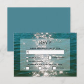 Beach Zee Water Sparkles Weduwen RSVP-kaarten RSVP Kaartje (Voorkant / Achterkant)