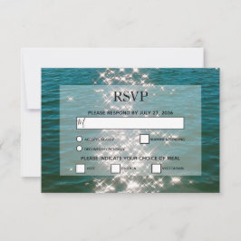 Beach Zee Water Sparkles Weduwen RSVP-kaarten RSVP Kaartje