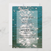 Beach Zee Water Sparkles Weduwen Save the Date (Voorkant)