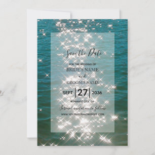 Beach Zee Water Sparkles Weduwen Save the Date