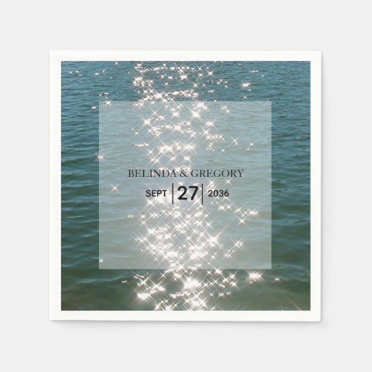 Beach Zee Water Sparkles Weduwen Servet (Voorkant)