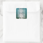 Beach Zee Water Sparkles Weduwen Vierkante Sticker (Tas)