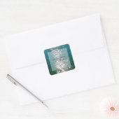 Beach Zee Water Sparkles Weduwen Vierkante Sticker (Envelop)