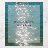 Beach Zee Water Sparkles Weduwen Wijn Etiket (Enkel label)