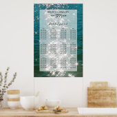 Beach Zee Water Sparkles Weduwenkaart Poster (Keuken)