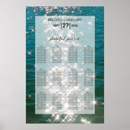 Beach Zee Water Sparkles Weduwenkaart Poster