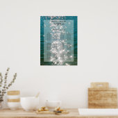 Beach Zee Water Sparkles Weduwenkaart Poster (Keuken)