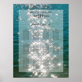 Beach Zee Water Sparkles Weduwenkaart Poster