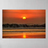 Beach Zee Wave Sunset Poster (Voorkant)