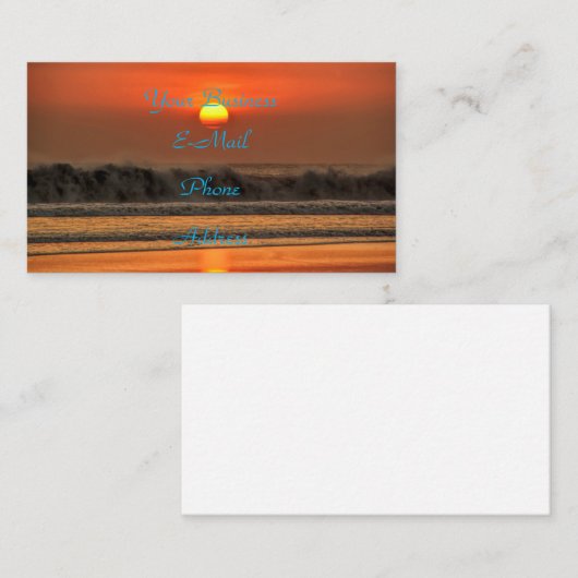 Beach Zee Wave Sunset Visitekaartje (Voorkant / Achterkant)