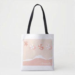Beach Zee zomervakantie gepersonaliseerd Tote Bag