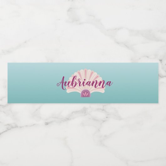 Beach Zeeschelp Waterfles Label Waterfles Etiket (Enkel label)