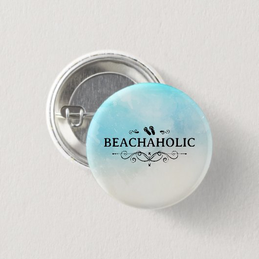Beachaholic Waterverf Beach Ronde Button 3,2 Cm (Voorkant /achterkant)
