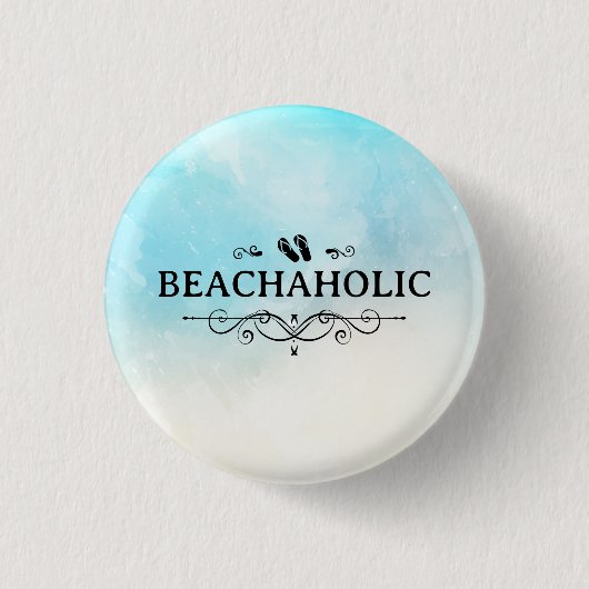 Beachaholic Waterverf Beach Ronde Button 3,2 Cm (Voorkant)