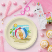 Beachball Papieren Bordje (Feest)