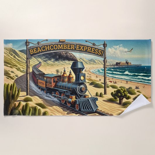 Beachcomber Express  stoomtrein Strandlaken (Voorkant)