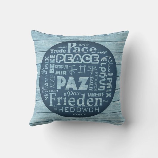 Beachcomber kussen, rust in meerdere talen kussen (Achterkant)