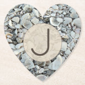 Beachcomber Shell Monogram Look Kartonnen Onderzetters (Voorkant)