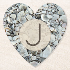 Beachcomber Shell Monogram Look Kartonnen Onderzetters