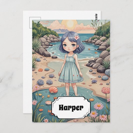 Beachcomber's Bliss gepersonaliseerd Briefkaart (Voorkant / Achterkant)