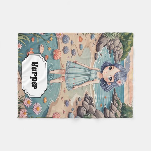 Beachcomber's Bliss gepersonaliseerd Fleece Deken (Voorkant (Horizontaal))