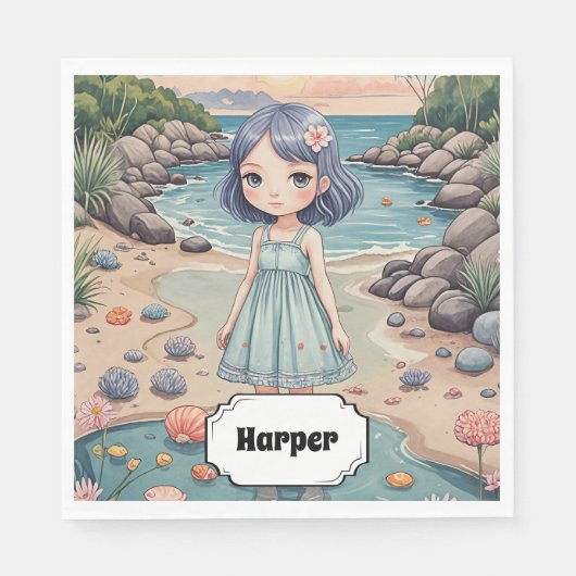 Beachcomber's Bliss gepersonaliseerd Servet (Voorkant)