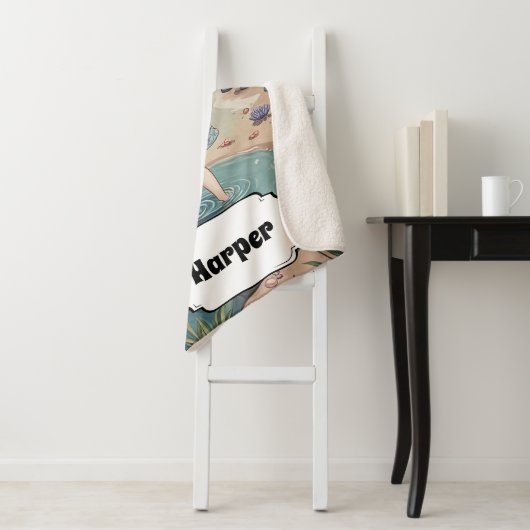 Beachcomber's Bliss gepersonaliseerd Sherpa Deken (In situ)