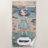 Beachcomber's Bliss gepersonaliseerd Strandlaken (Voorkant)