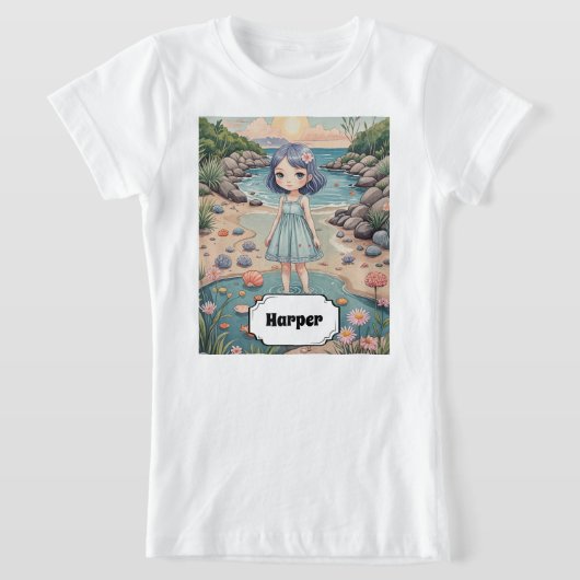 Beachcomber's Bliss gepersonaliseerd T-shirt (Laagn)
