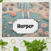 Beachcomber's Bliss gepersonaliseerd Theedoek (Gevouwen)