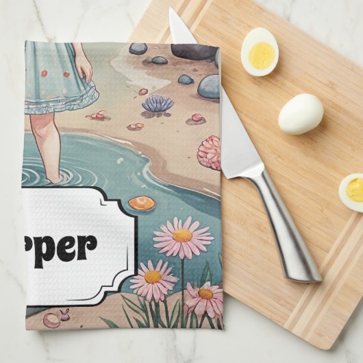 Beachcomber's Bliss gepersonaliseerd Theedoek (Quarter Fold)