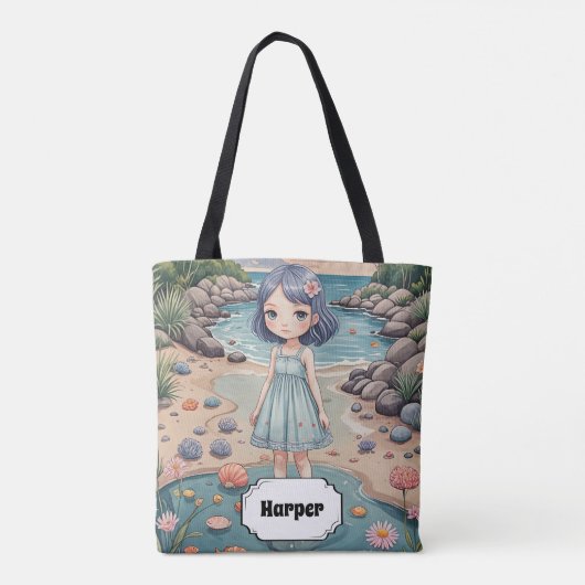 Beachcomber's Bliss gepersonaliseerd Tote Bag (Achterkant)