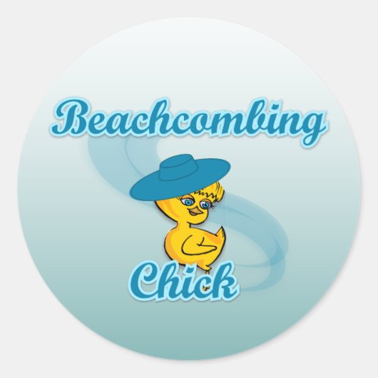 Beachcombing Chick #3 Ronde Sticker (Voorkant)