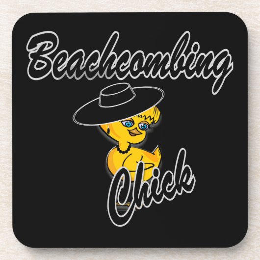 Beachcombing Chick #4 Bier Onderzetter (Voorkant)